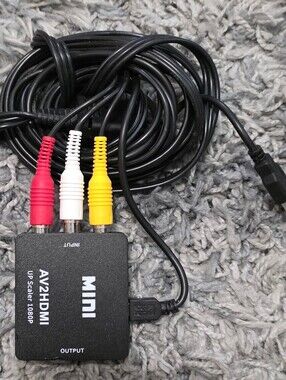 Official Nintendo AV Multi Out Cable OEM + AV2HDMI Converter Adapter Bundle SNES